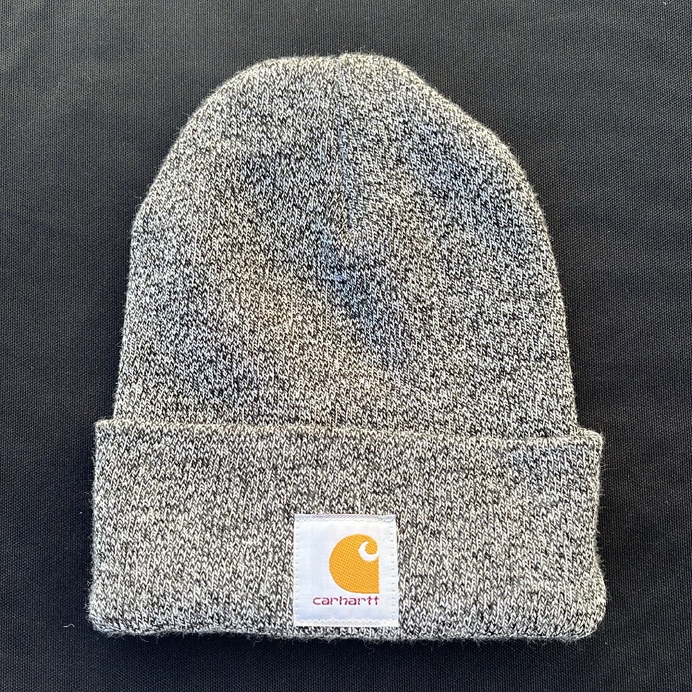 CARHARTT Acrylic Watch Hat, Knit Cuffed Beanie SZ: One Size, Color: Black/White